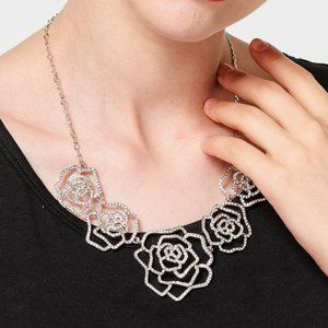 Swarovski Crystal Statement Necklace Earrings Set